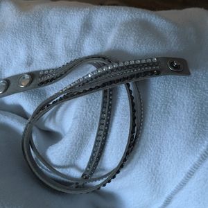 Swarovski Jewelry - Swarovski grey suede bracelet slightly worn no dam Swarovski Jewelry - Swarovski grey suede bracelet slightly worn no dam